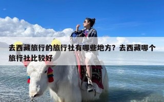 去西藏旅行的旅行社有哪些地方？去西藏哪个旅行社比较好