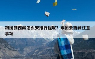 跟团到西藏怎么安排行程呢？跟团去西藏注意事项